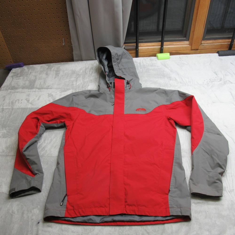 Golite Jacket Mens Small‎ Red Hooded Water Resistant Full Zip Rain Wind Hiking